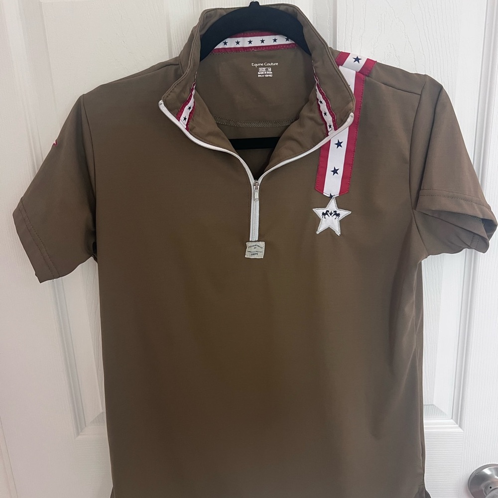 Equine Couture Short Sleeve Riding Polo with Star Trim